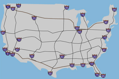 map highway interstates major highways interstate south learned traffic east west odd even interchanges